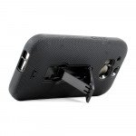 Wholesale HTC One M8 Armor Hybrid Case with Stand (Black Black)